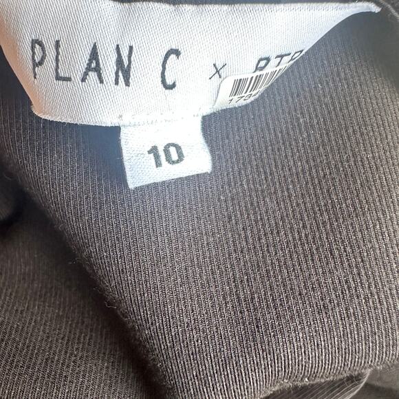 Plan C Black Cream Fit Flare Midi Dress SIZE 10 Romantic Cotton Designer $375 - Picture 10 of 10